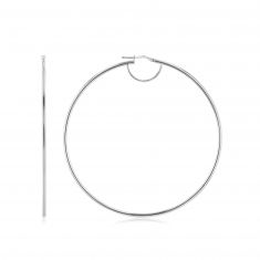 Sterling Silver Polished 75mm Hoop Earrings