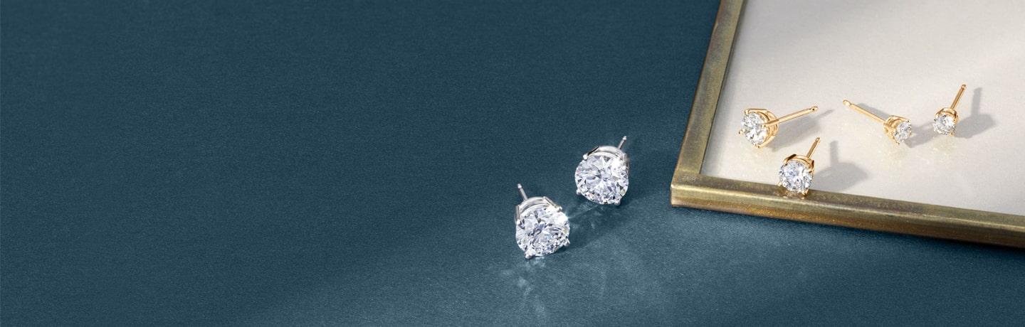 Round Diamond Solitaire Studs