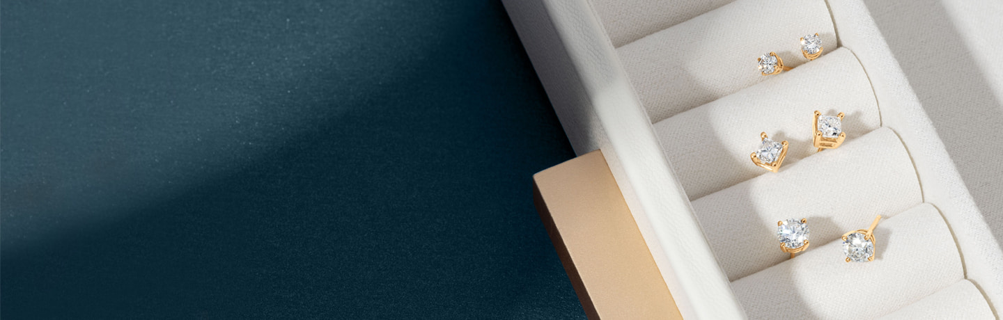 Yellow Gold Diamond Solitaire Studs