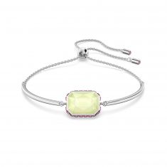 Swarovski Crystal Orbita Rhodium-Plated Octagon Bangle Bracelet