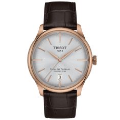 Tissot Chemin des Tourelles Powermatic 80 Silver-Tone Dial Brown Leather Strap Watch 39mm - T139.807.36.031.00