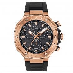 Tissot T-Race Chronograph Black Dial and Black Silicone Strap Watch 45mm - T1414173705100