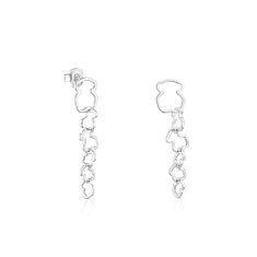TOUS Carrusel Sterling Silver Bear-Motif Drop Earrings