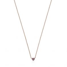 TOUS Rose Gold-Plated Vermeil and Ruby Adjustable Heart Necklace