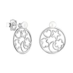 TOUS Silhouette Freshwater Cultured Pearl Sterling Silver Earrings