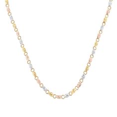 Tri-Tone Yellow, White, and Rose Gold Necklace