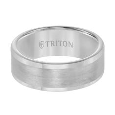 TRITON Grey Tungsten Carbide Comfort Fit Band Wedding Band 8mm