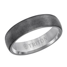 TRITON Tantalum Brushed Finish Dome Comfort Fit Wedding Band 6mm
