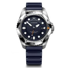 Victorinox Dive Pro Quartz Blue Dial Blue Rubber Strap Watch 43mm - 241991