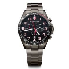 Victorinox Fieldforce Sport Chrono Black Dial Black Stainless Steel Bracelet Watch 42mm - 241890