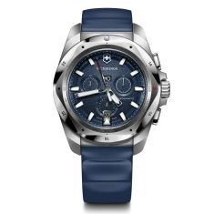 Victorinox I.N.O.X. Chrono Blue Dial Blue Rubber Strap Watch 43mm - 241984