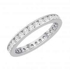 White Gold Channel Set Round Diamond Eternity Band 1ctw
