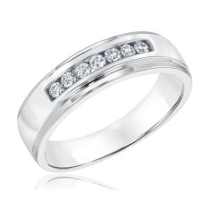 Men's 1/4ctw Diamond 14k White Gold Channel Set Band