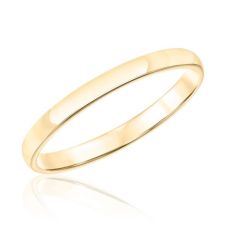 14k Yellow Gold 2mm Super Low Dome Wedding Band