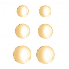 Yellow Gold Ball Stud Earrings Set of Three