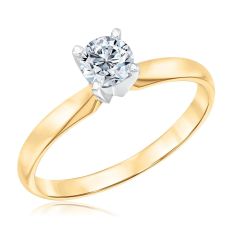 1/2ct Round Diamond Solitaire Yellow Gold Engagement Ring - Solitaire Collection
