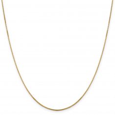14k Yellow Gold Solid Octagonal Box Chain Necklace | 1mm | 20 Inches