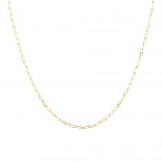 Yellow Gold Paperclip Link Chain Necklace 2.1mm, 18 Inches