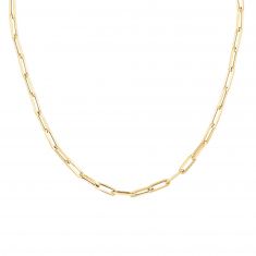 Yellow Gold Paperclip Link Chain Necklace 4.2mm, 24 Inches