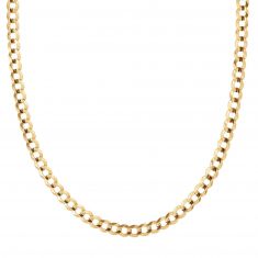 Men's Yellow Gold Solid Comfort Curb Chain Necklace | 7mm