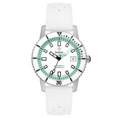 Zodiac Super Sea Wolf Compression Diver Automatic White Dial White Rubber Strap Watch 40mm - ZO9309